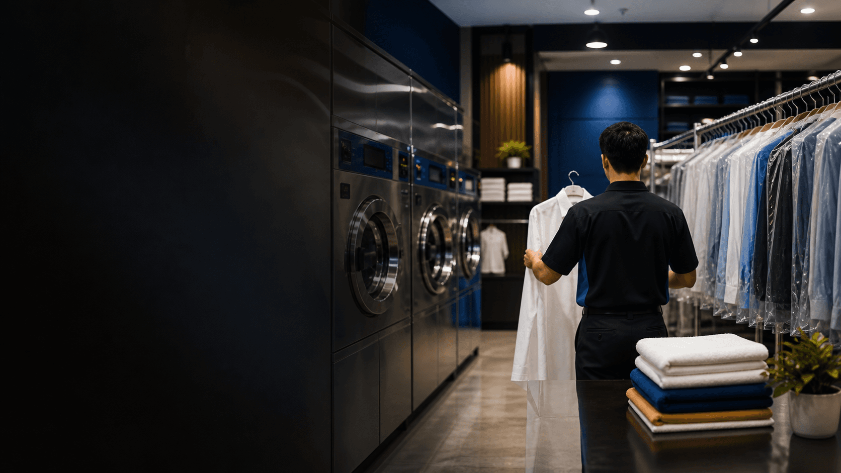 Commercial cleaning and laundry facility